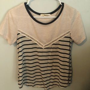 Casual black and white tee